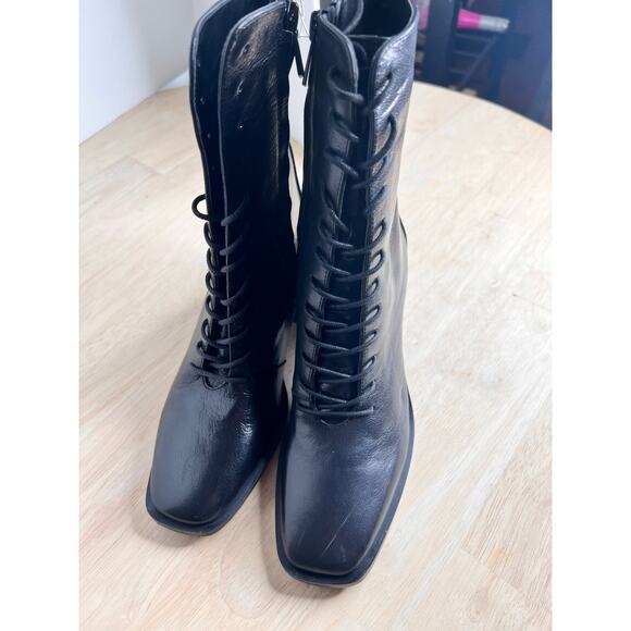 Sam Edelman Westie Black Leather Lace Up Boot Size 5 - Picture 4 of 9